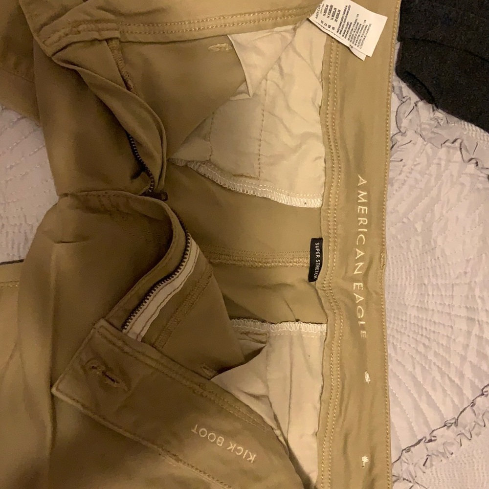 American Eagle khaki pants. Kick Boot cut.